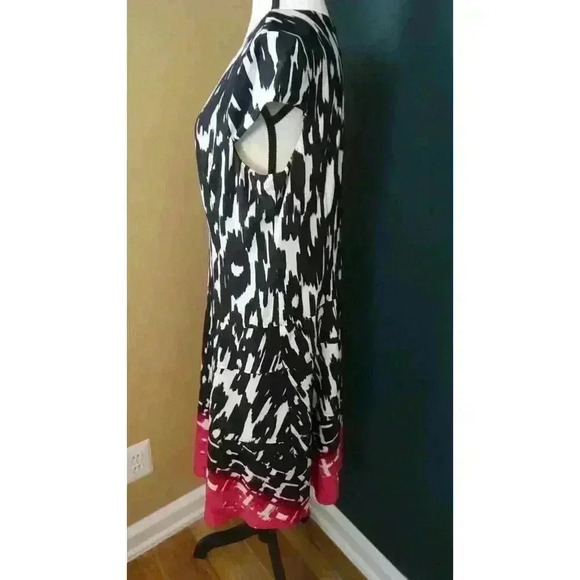 Nine & Co. Dress Black/White, Pink Jersey Swing Dress, Size 16 - Picture 5 of 14